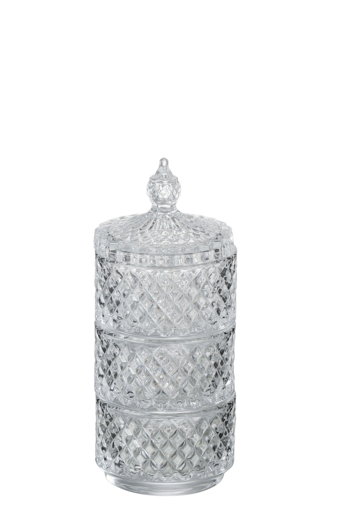 Jar 3 Levels Glass Transparent