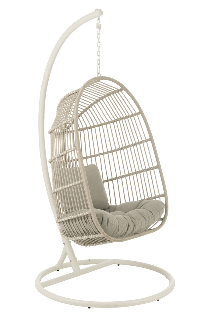 Hanging Chair Egga Steel/Rope Grey