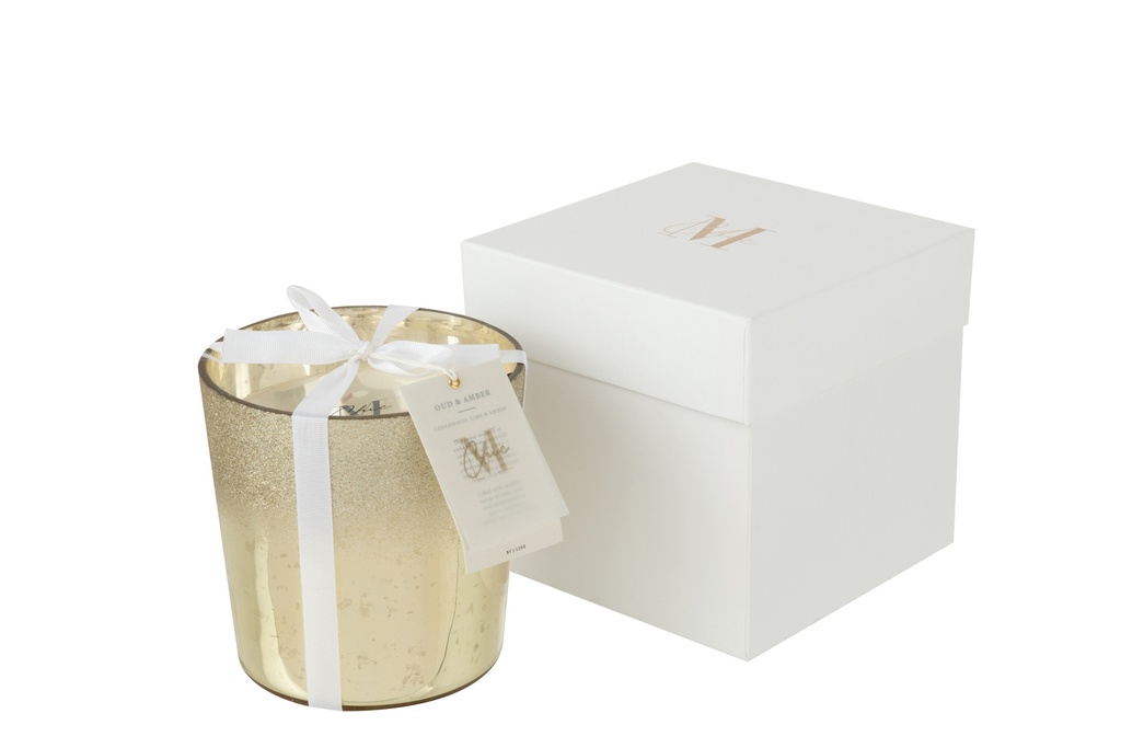[16128] Scented Candle M-Chic Glass Gold