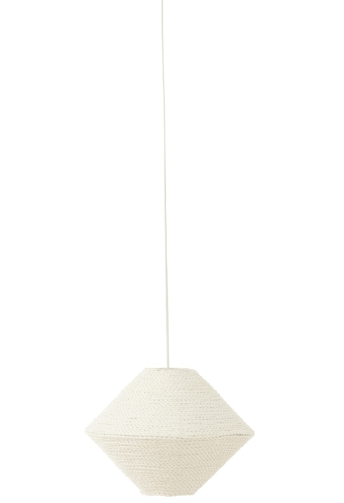 Hanging Lamp Ufo Raffia White