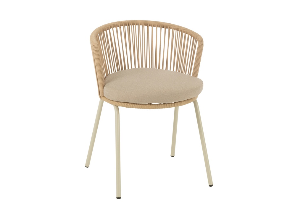 Chair Toa Steel/Rope Beige