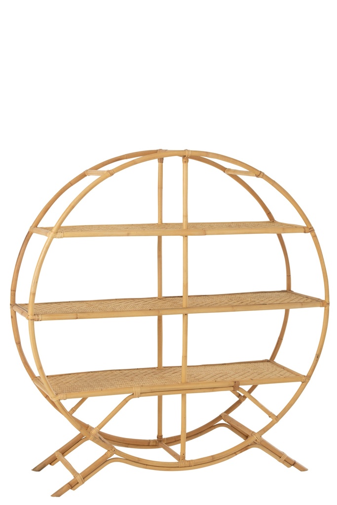 Rack 3 Shelves Rattan Natural