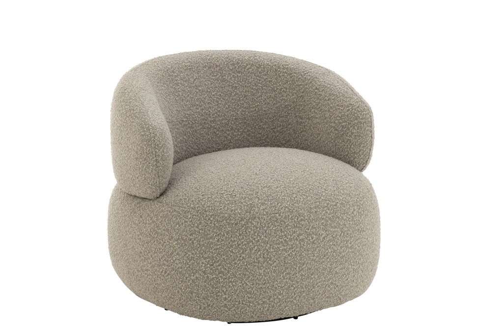 Armchair Swivel Round Foam Taupe