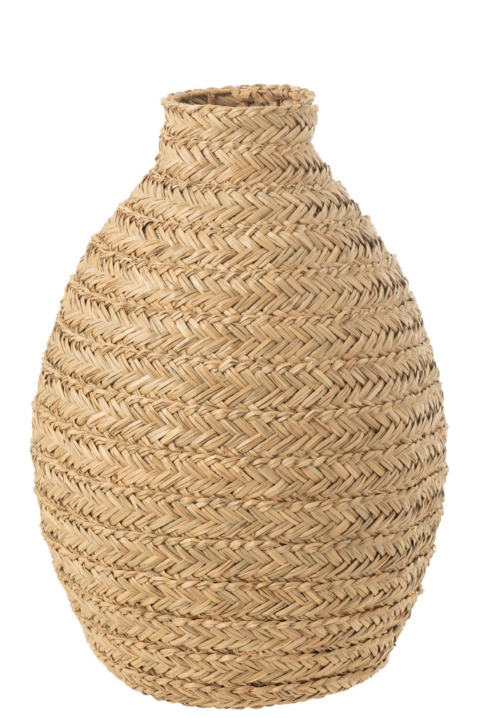 [51834] Vase Braided Seagrass Natural Large