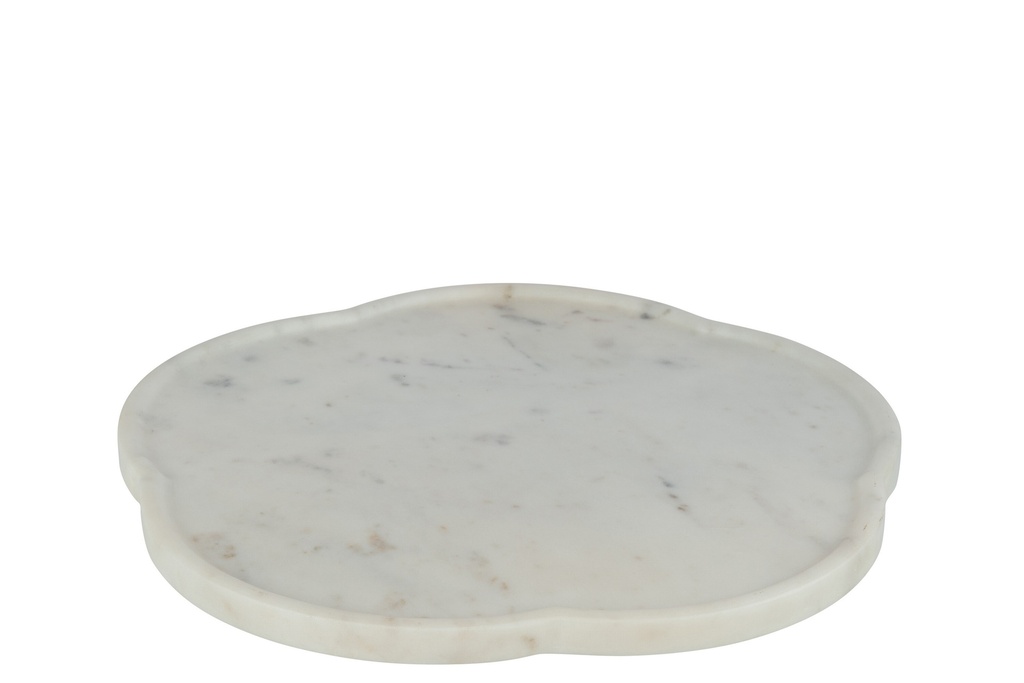 Tray Flower Rotating Marble White