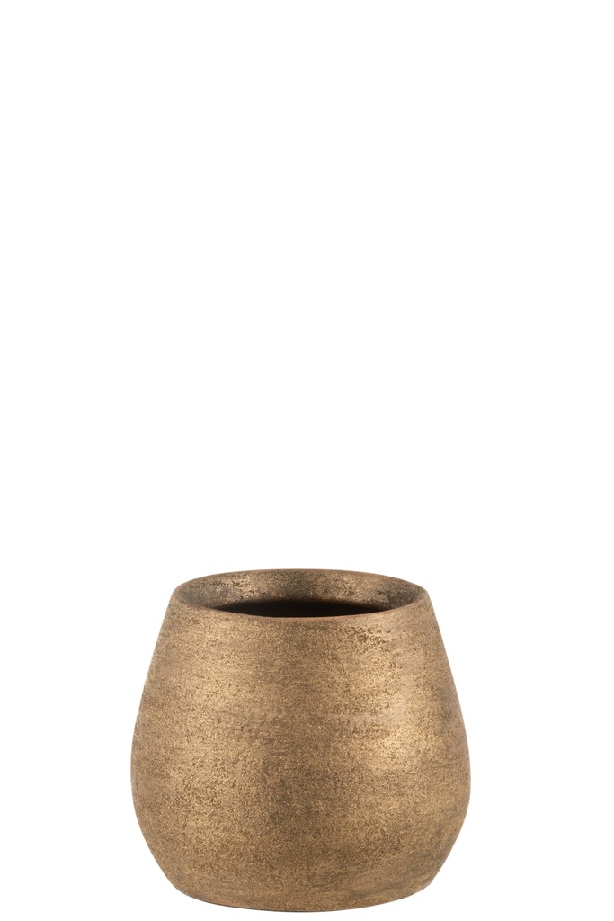 Flowerpot Irregular Rough Ceramic Gold