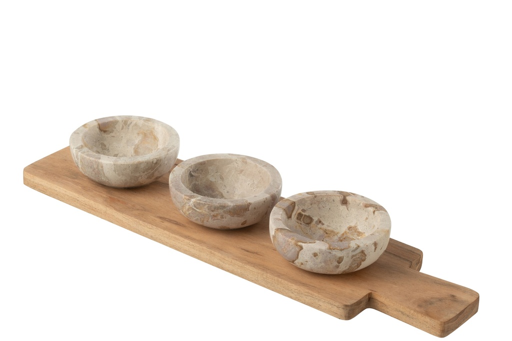 Condoment Set Marble Natural/Beige
