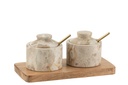 Condoment Set Marble Natural/Beige