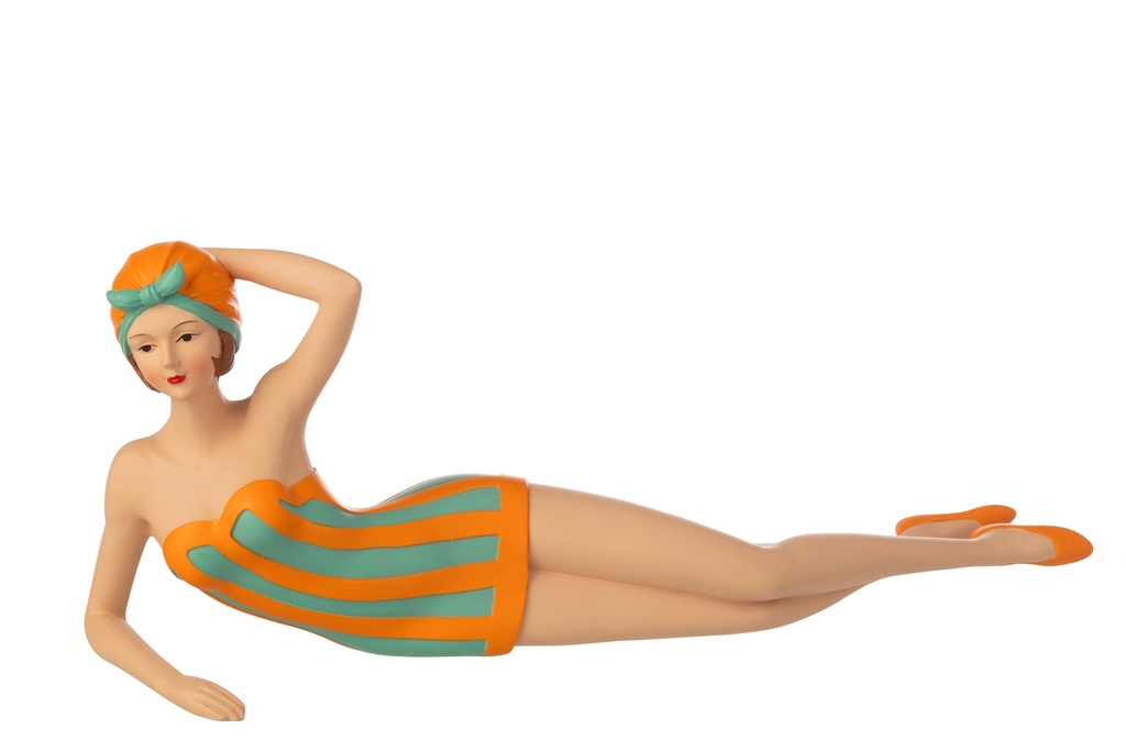 [60591] Woman Swimsuit + Lying Polyresin