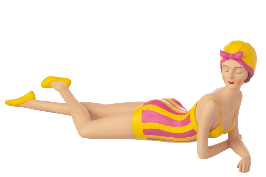 [60590] Woman Swimsuit + Lying Polyresin