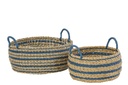 Set Of 2 Basket Striped Paper