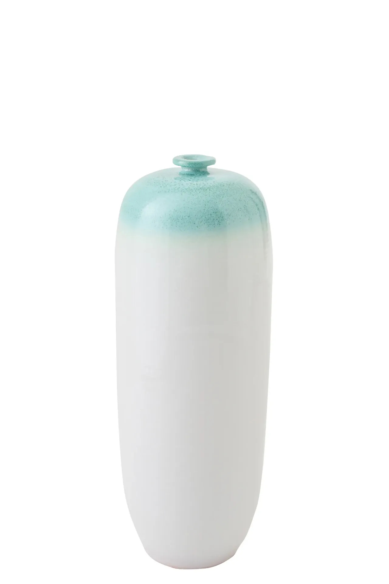Floor Vase Ceramic Mint Green/White