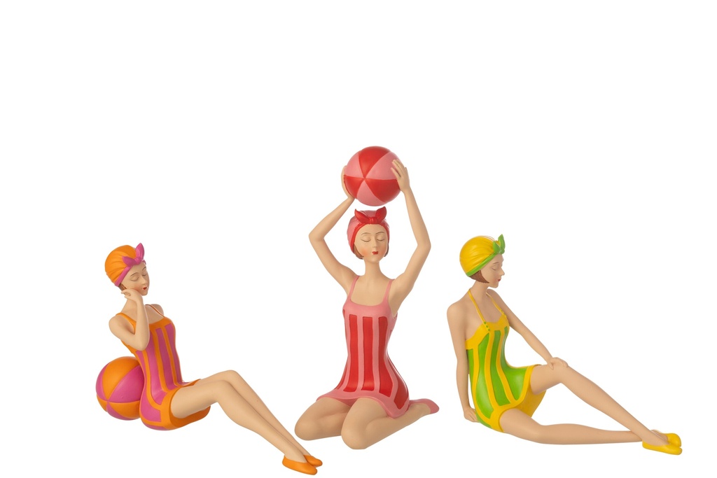 [60589] Women Swimsuit + Sitting Polyresin