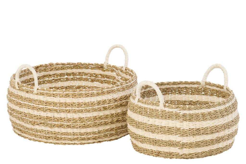 Set Of 2 Basket Striped Paper