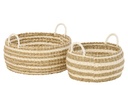 Set Of 2 Basket Striped Paper