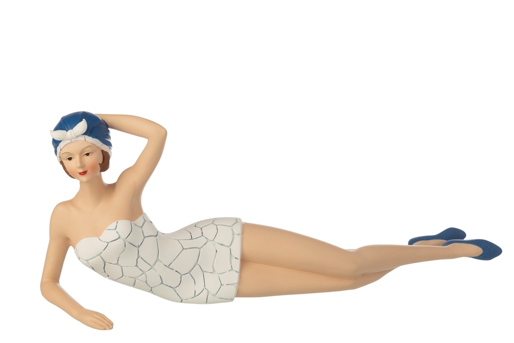 [60595] Woman Swimsuit + Lying Polyresin