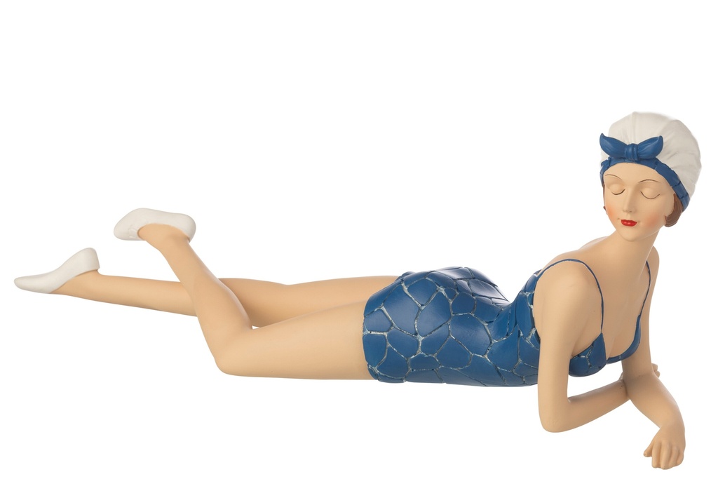 [60594] Woman Swimsuit + Lying Polyresin