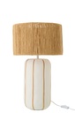 Table Lamp Striped Ceramic Natural/White