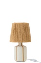 Table Lamp Striped Ceramic Natural/White