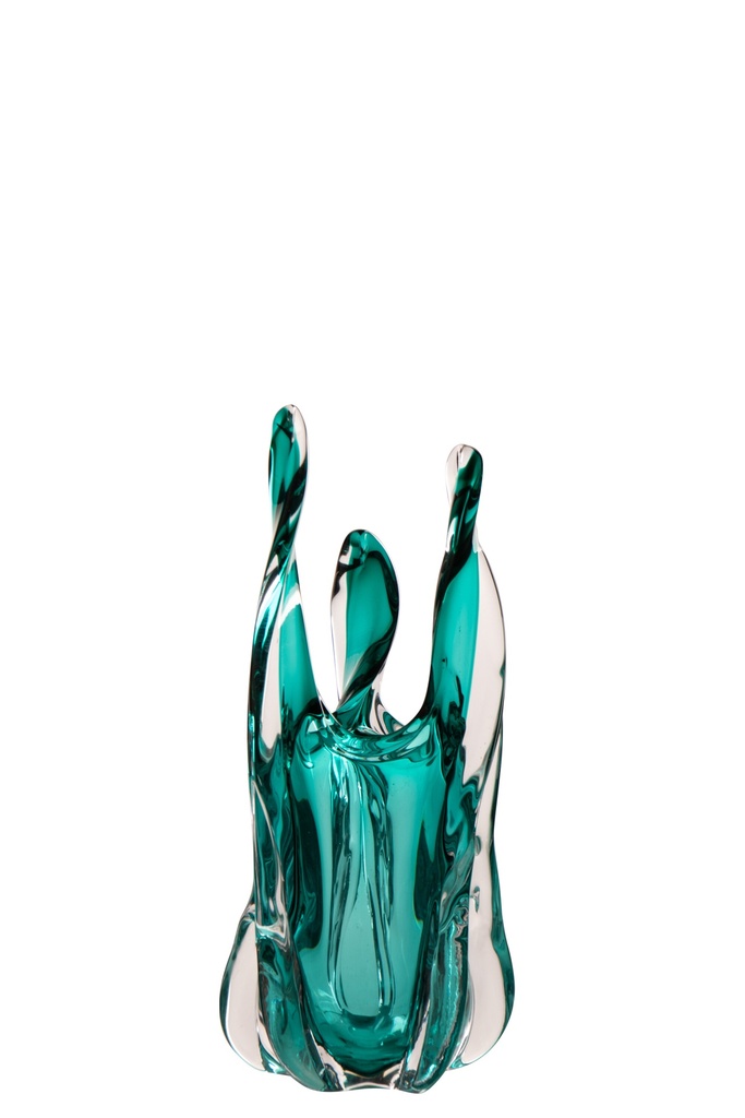 [63305] Vase Serena Glass Turquoise Small