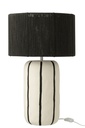 Table Lamp Striped Ceramic Black/White