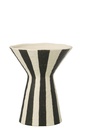 Vase Striped Stoneware Off-White/Black Large