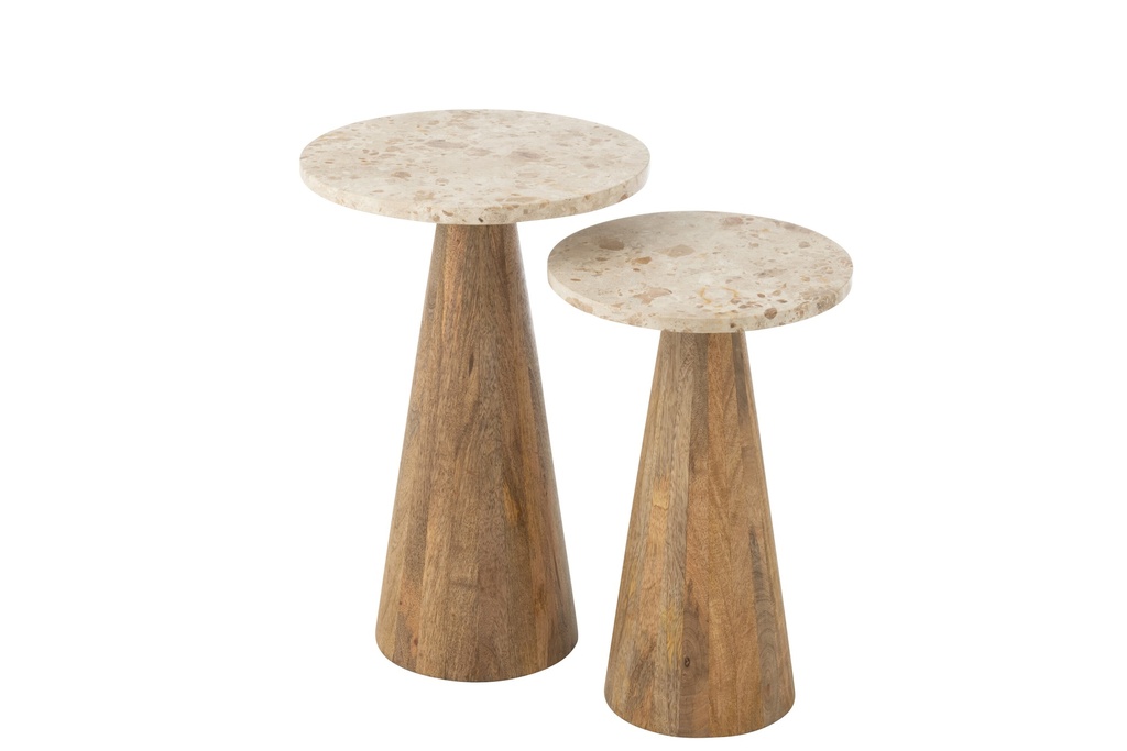 [64150] Set Of 2 Side Table Round