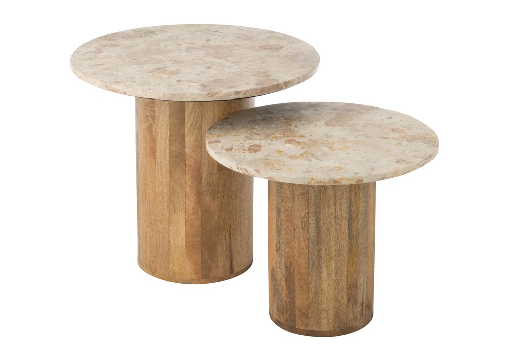 Set Of 2 Side Table Round