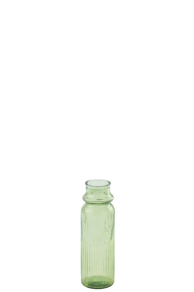 Vase Striped Glass Light Green