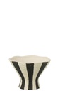 Vase Striped Stoneware Off-White/Black Small