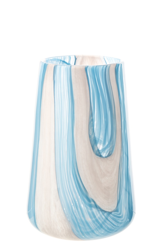 Hurricane Striped Glass Azure Blue/White