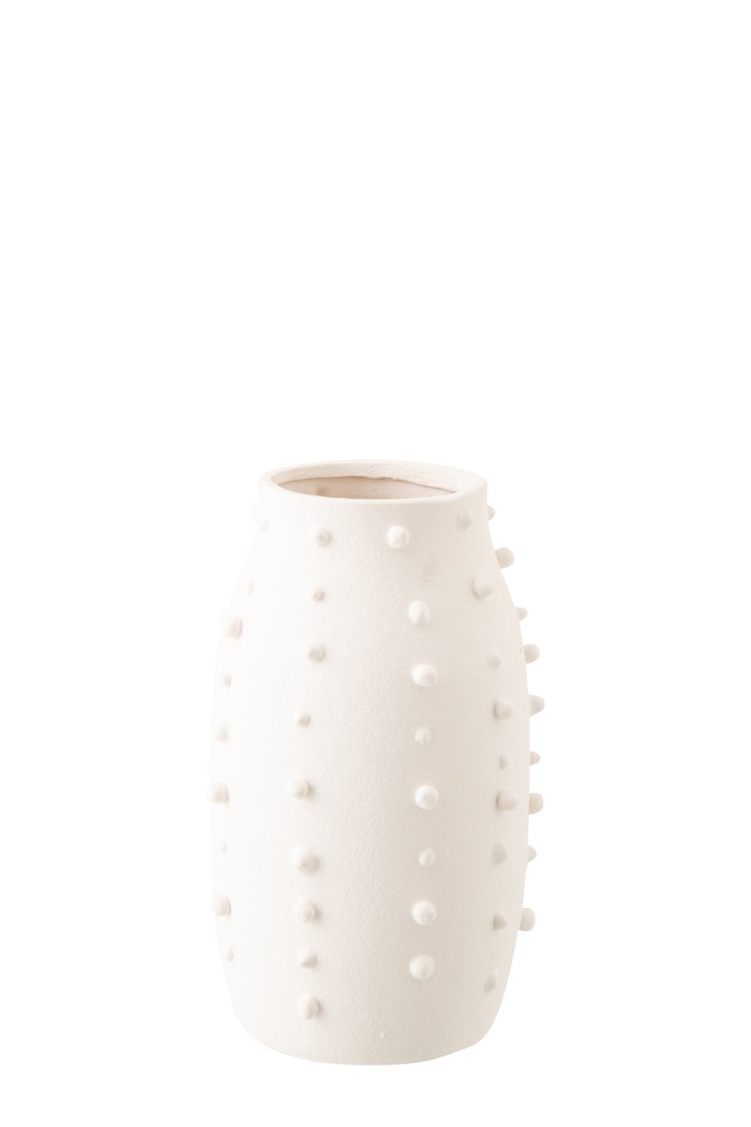 Vase Ruby Dots Stoneware White