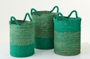 Set Of 3 Basket Striped Raffia