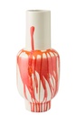 Floor Vase Ceramic Orange/White
