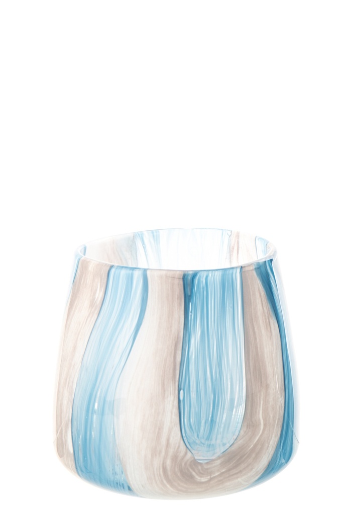 Hurricane Striped Glass Azure Blue/White