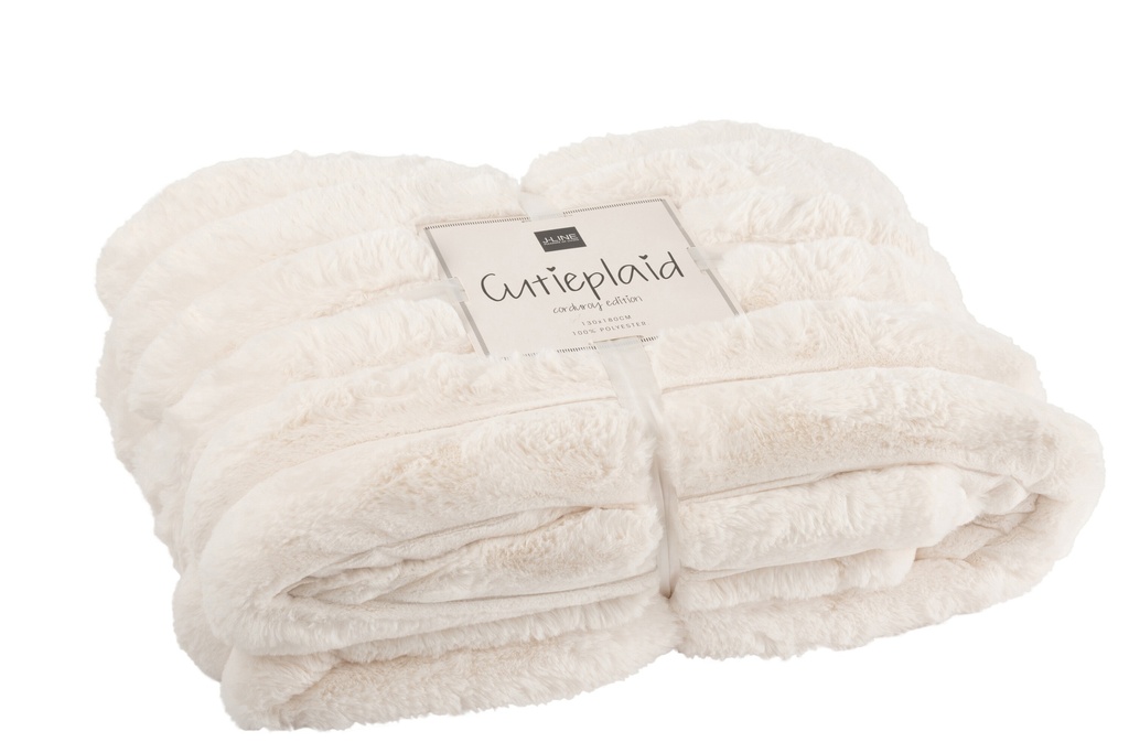 Plaid Large Corduroy Polyester White