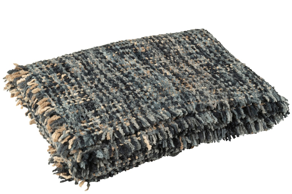 Plaid Tweed Polyester Blue/White