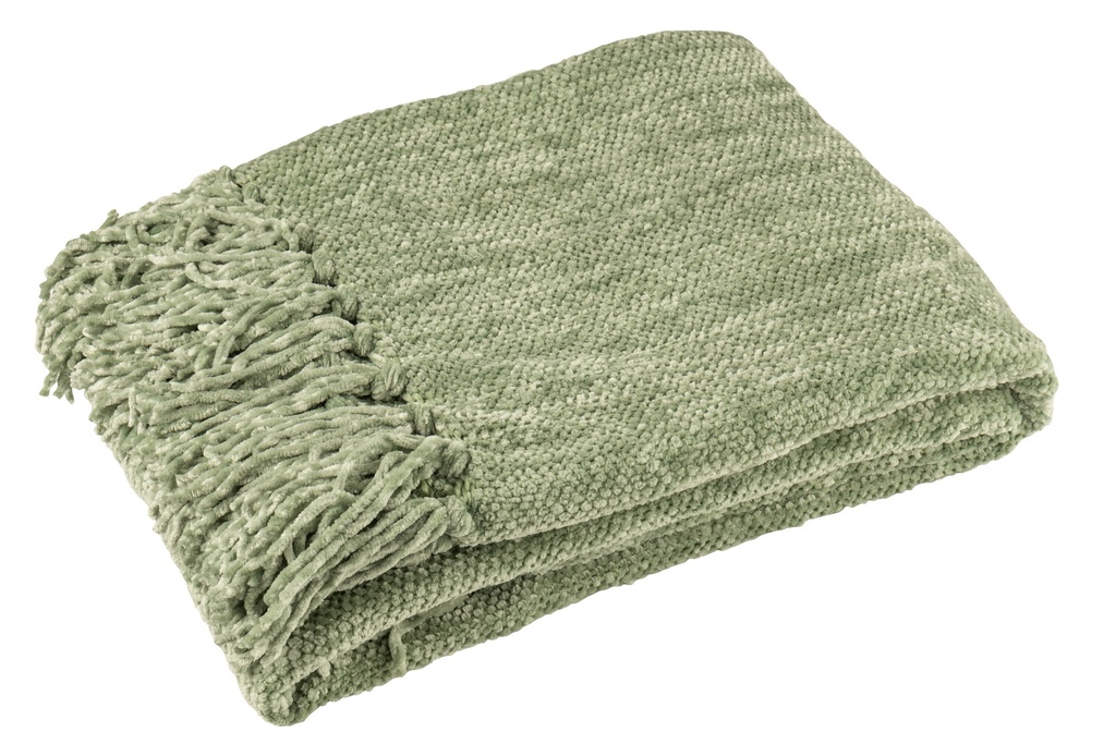 Blanket Chenille Polyester Moss Green