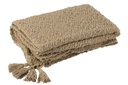 Plaid Tassels Cotton Dark Beige