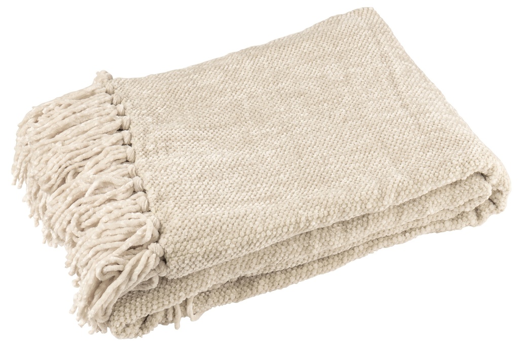 Blanket Chenille Polyester Greige