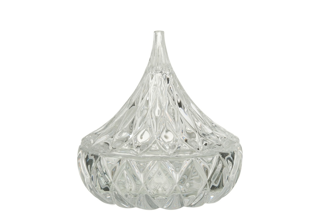 Jar Pointy Cut Glass Transparent