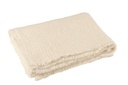 Plaid Frayed Edges Cotton/Polyester White