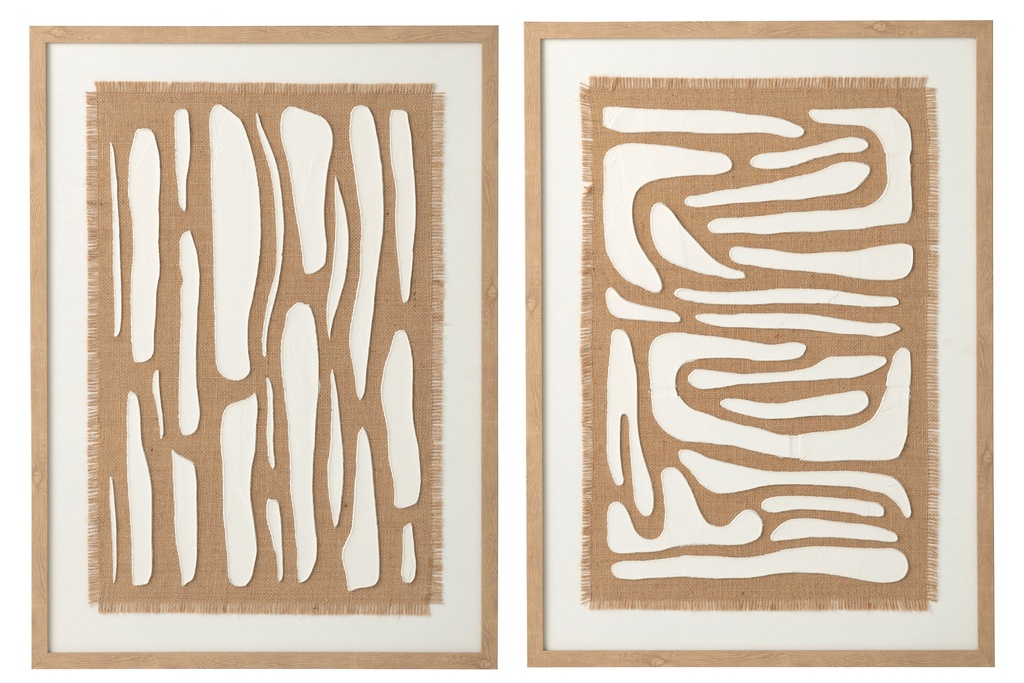 Painting Striped MDF White/Natural Assortment