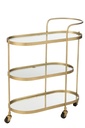 Bar Cart Oval Metal/Mirror Gold
