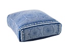Pouffe Mosaic Cotton Blue/White