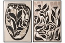 Painting Flowers Pinewood Off-White/Black Assortment