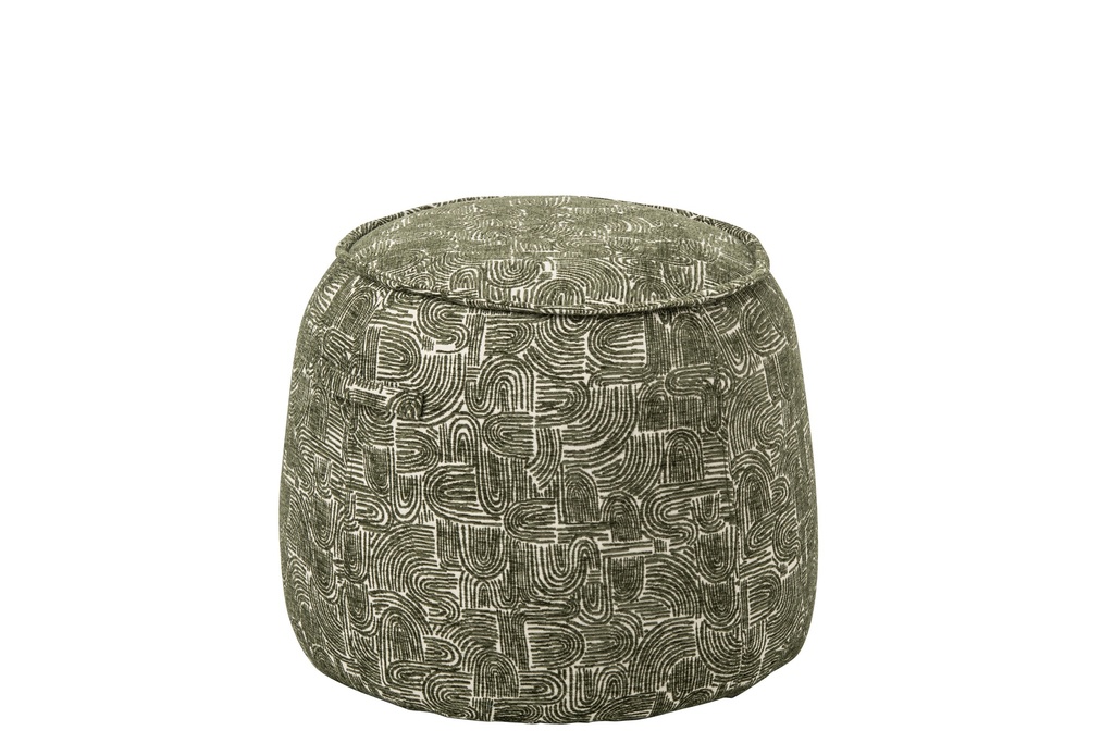 [266293] Pouffe Alex Plywood/Fabric Dark Green