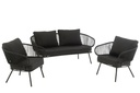 Set Of 3 Chairs Poa Steel/Rattan