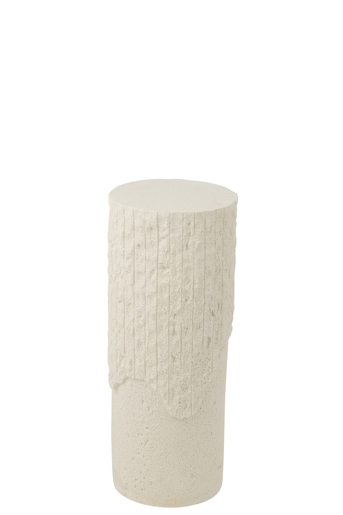 Pedestal Rocky Relief Polyresin White