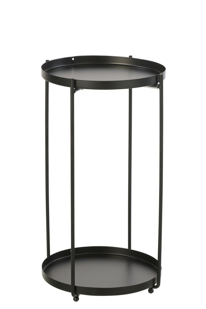 Side Table Round Iron Black